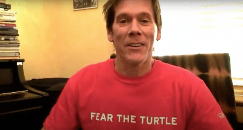Kevin Bacon wearing a UMD shirt in a video announcing the first Do Good Challenge