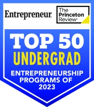 Top 50 Undergrad Entrepreneurship Badge 