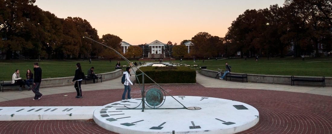 Sundial at sunset