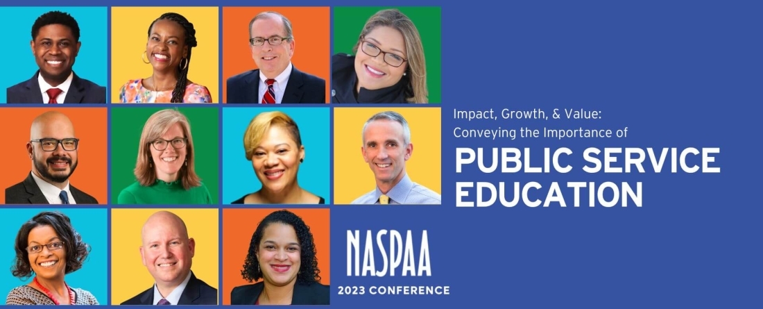 Image of SPP faculty and staff who convened or sat on panels at the 2023 NASPAA conference, the theme of which was: Impact, Growth, & Value: Conveying the Importance of Public Service Education